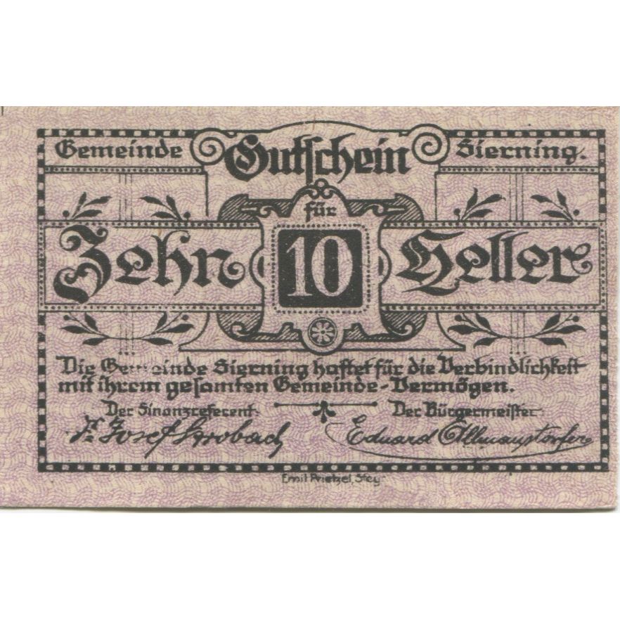 Banknote, Austria, Sierning, 10 Heller, Usine, 1920-07-01, UNC(63) Mehl:FS 995c