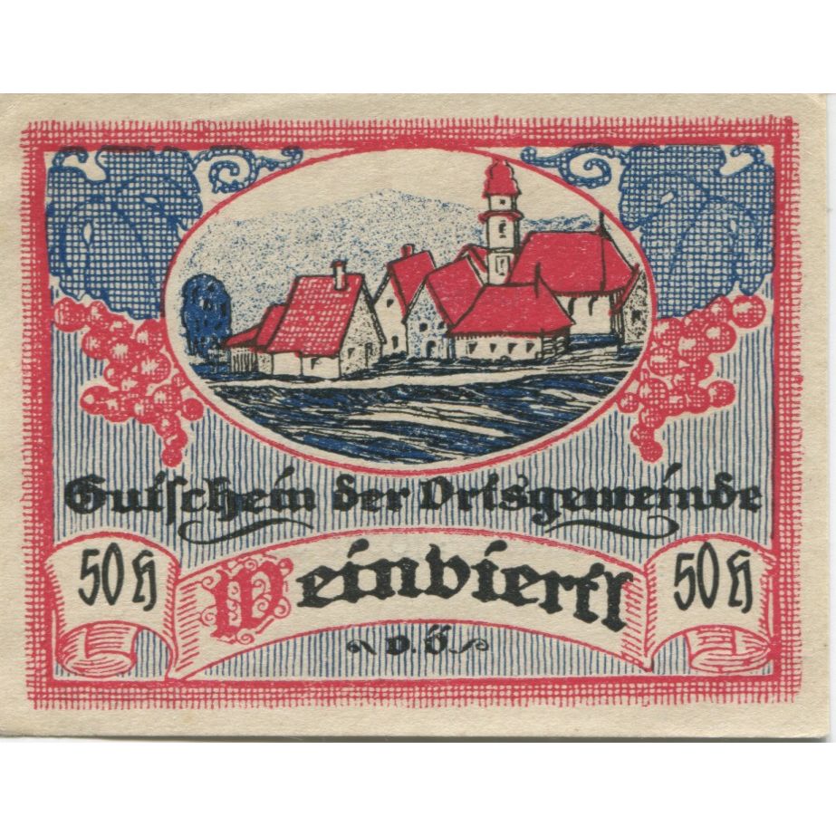 Banconote, Austria, Wienzierl, 50 Heller, village, SPL, Mehl:FS 1152