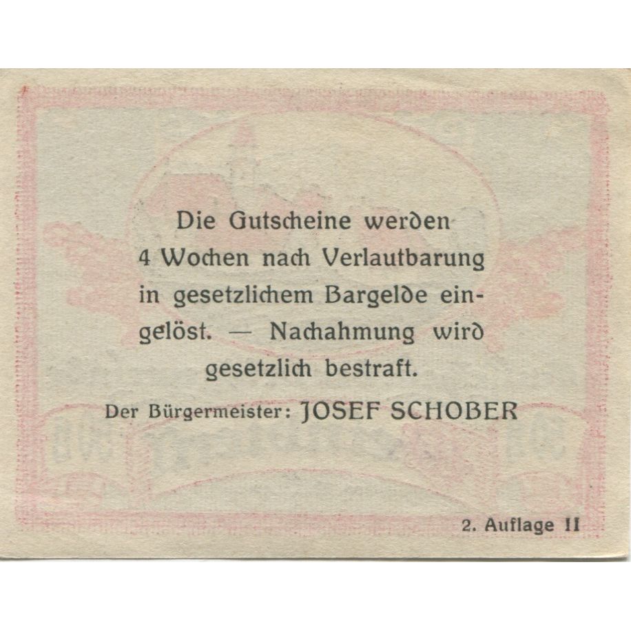 Banconote, Austria, Wienzierl, 50 Heller, village, SPL, Mehl:FS 1152