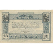Banknote, Austria, Rauris, 10 Heller, paysage, 1920 UNC(63) Mehl:FS 823a