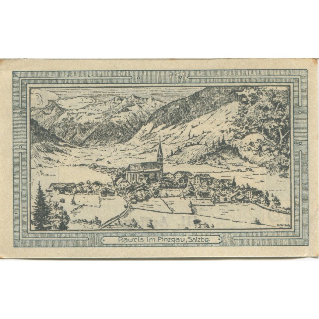 Banknote, Austria, Rauris, 10 Heller, paysage, 1920 UNC(63) Mehl:FS 823a