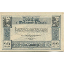 Banknote, Austria, Rauris, 20 Heller, montagne, 1920 UNC(63) Mehl:FS 823a