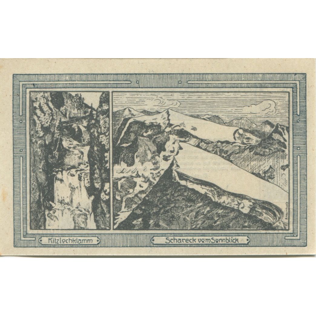 Banknote, Austria, Rauris, 20 Heller, montagne, 1920 UNC(63) Mehl:FS 823a
