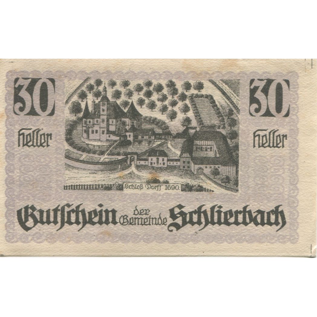 Banknote Austria Oberschlierbach 30 Heller Blason 1920 AU(55-58) Mehl:FS 886IIb
