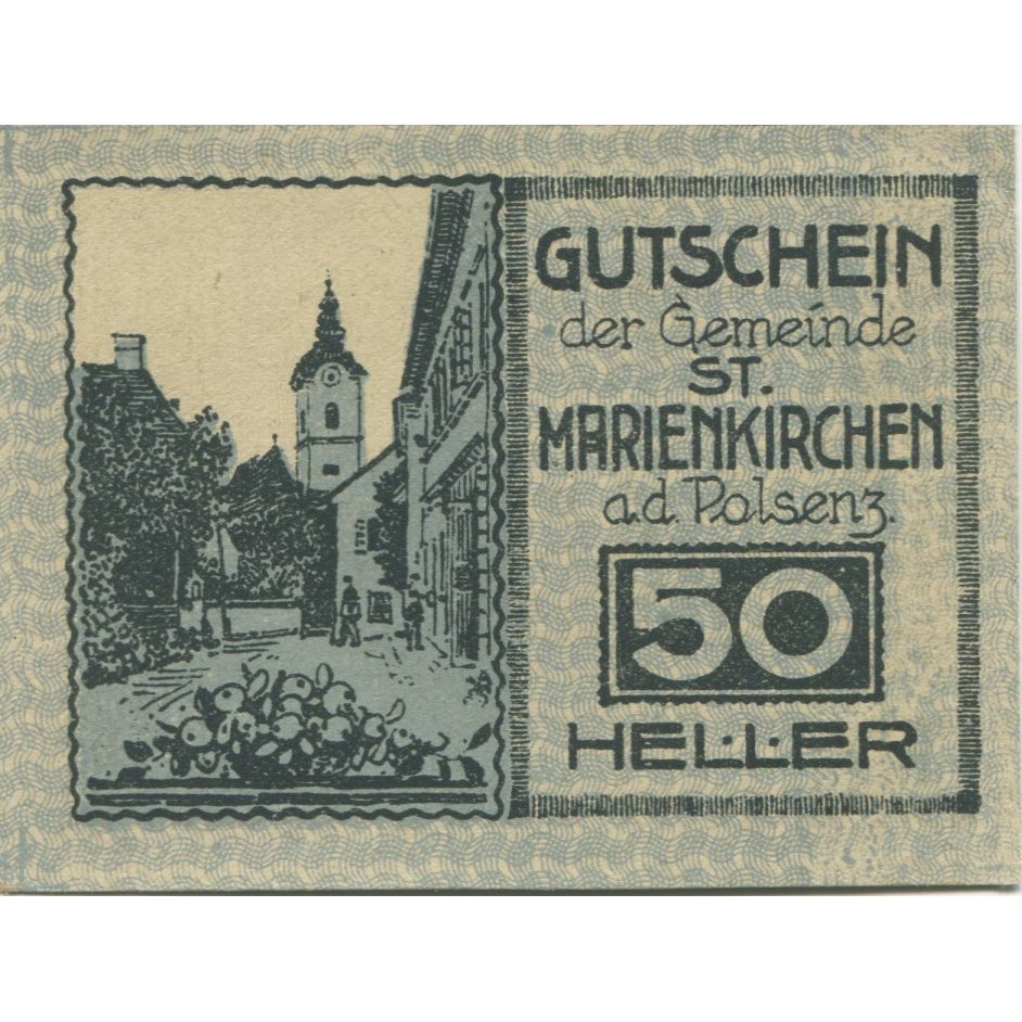 Banknote, Austria, Marienkirchen, 50 Heller, Eglise, 1920, UNC(63), Mehl:FS 909a