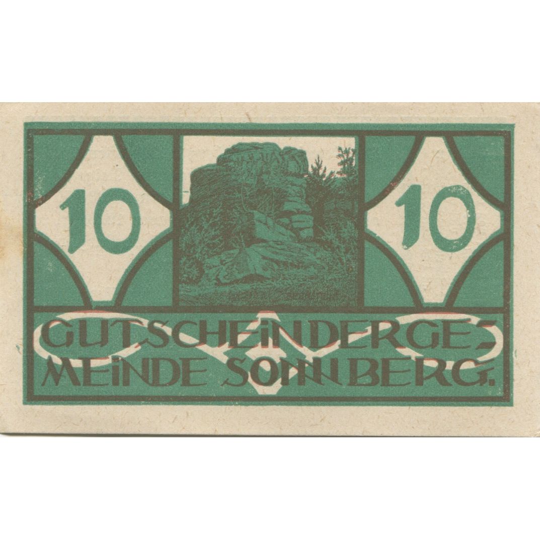 Banknote, Austria, Sonnberg, 10 Heller, ruine, 1920 UNC(63) Mehl:FS 1003a