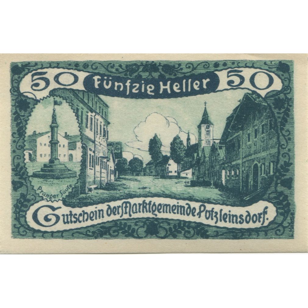 Banknote, Austria, Putzleinsdorf, 50 Heller, rue, 1920 UNC(63) Mehl:FS 804b