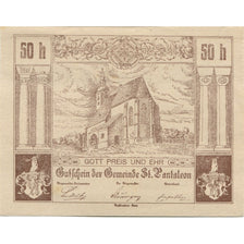 Banknote, Austria, St Pantaleon, 50 Heller, Eglise, 1920 UNC(63) Mehl:FS 920a