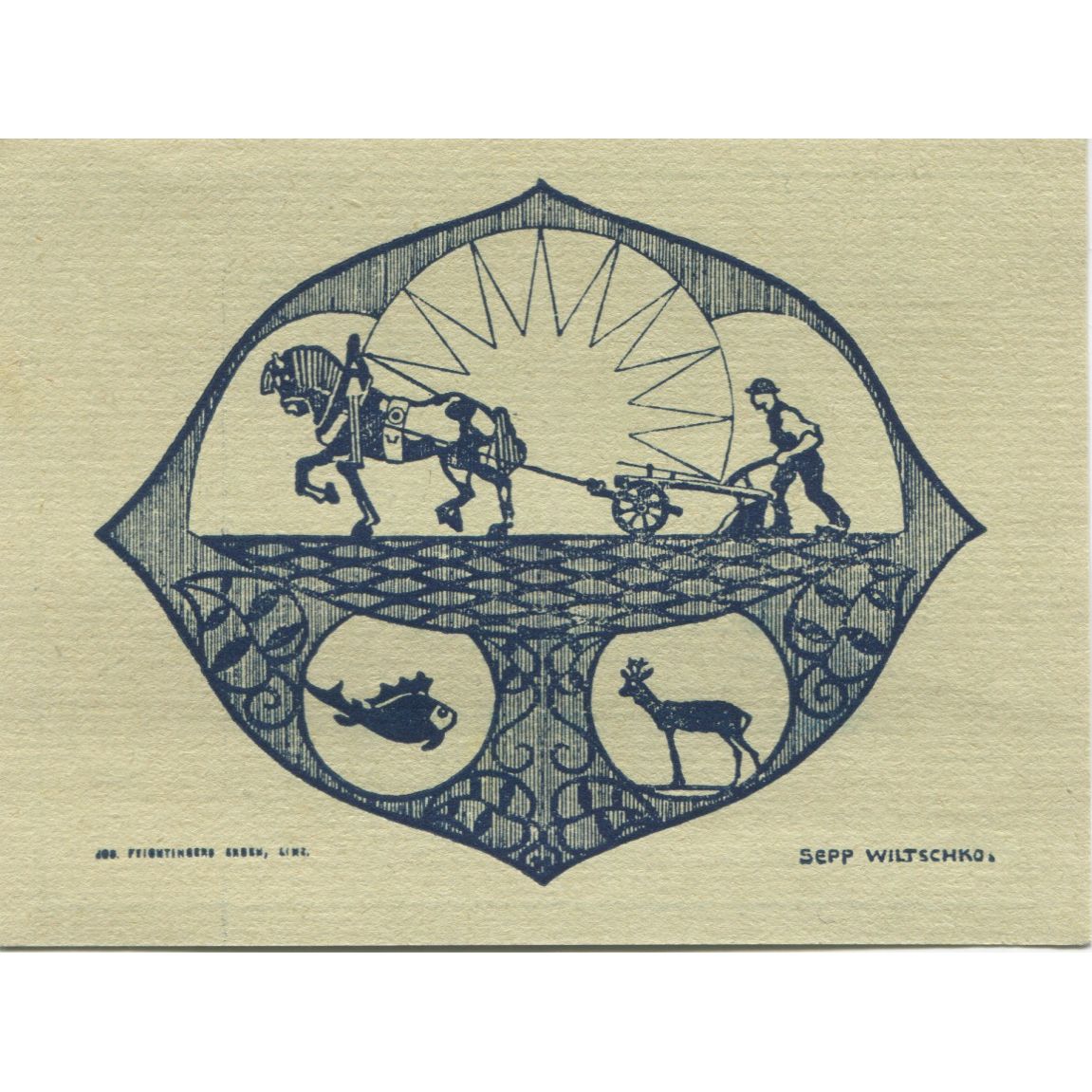 Banknote, Austria, Hagenberg, 50 Heller, Eglise, 1921 UNC(63) Mehl:FS 330a