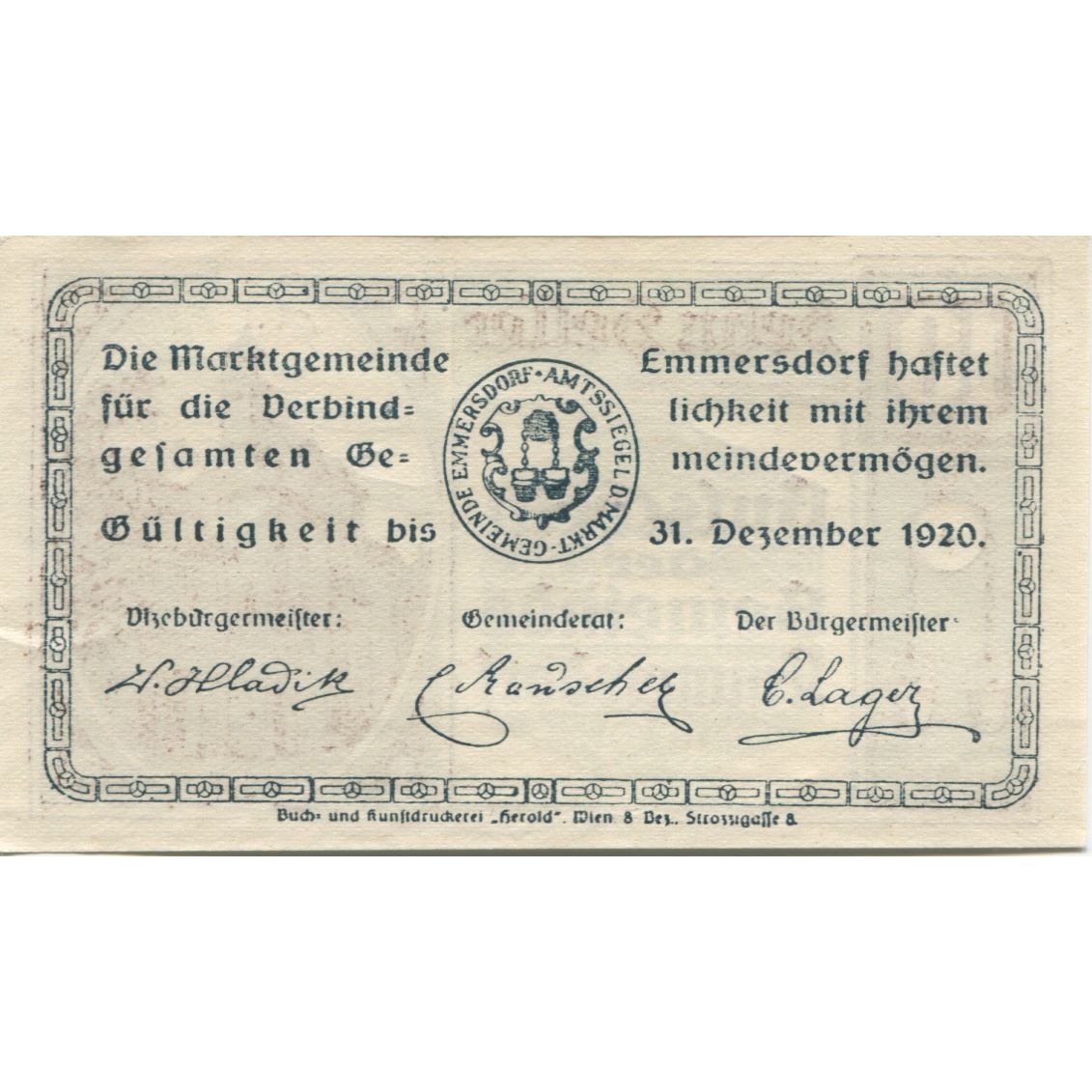 Banknote, Austria, Emmersdorf, 10 Heller, Eglise, 1920 UNC(63) Mehl:FS 171a