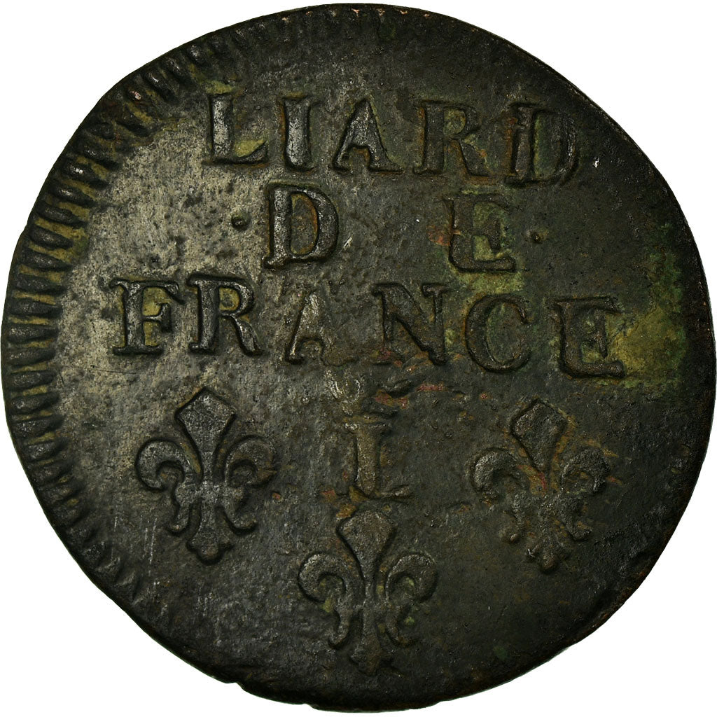 Monnaie, France, Louis XIV, Liard de France au buste âgé, troisième type