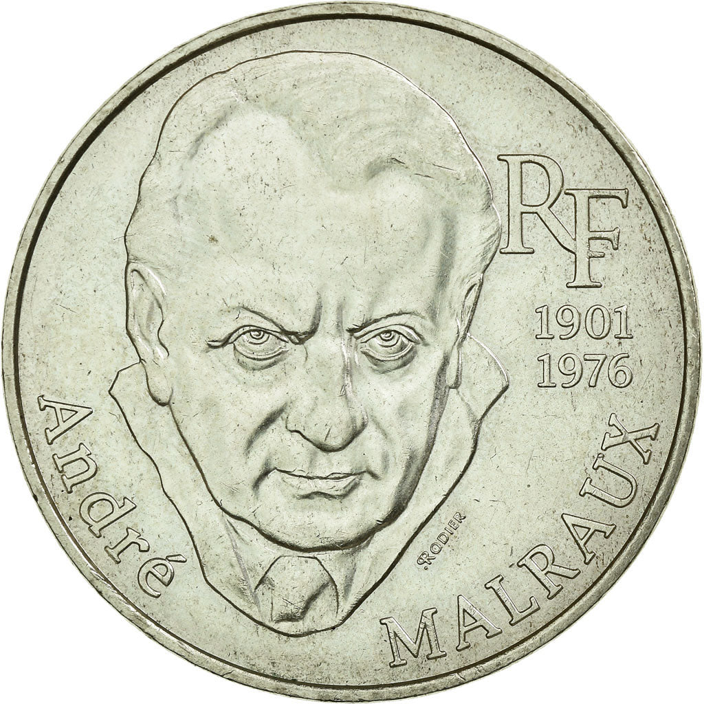 Moneta, Francia, André Malraux, 100 Francs, 1997, SPL-, Argento, KM:1188