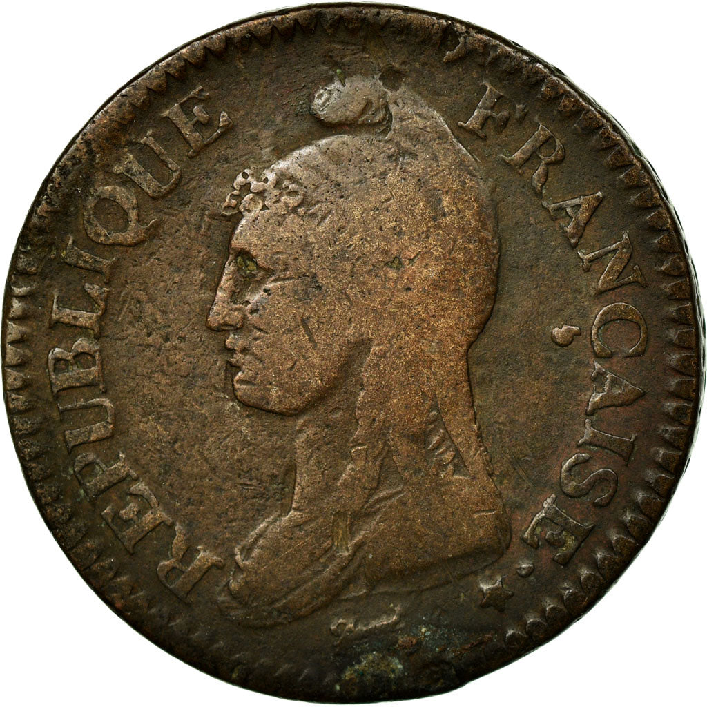 Coin, France, Dupré, Decime, 1798, Paris, VF(20-25), Bronze, KM:644.1