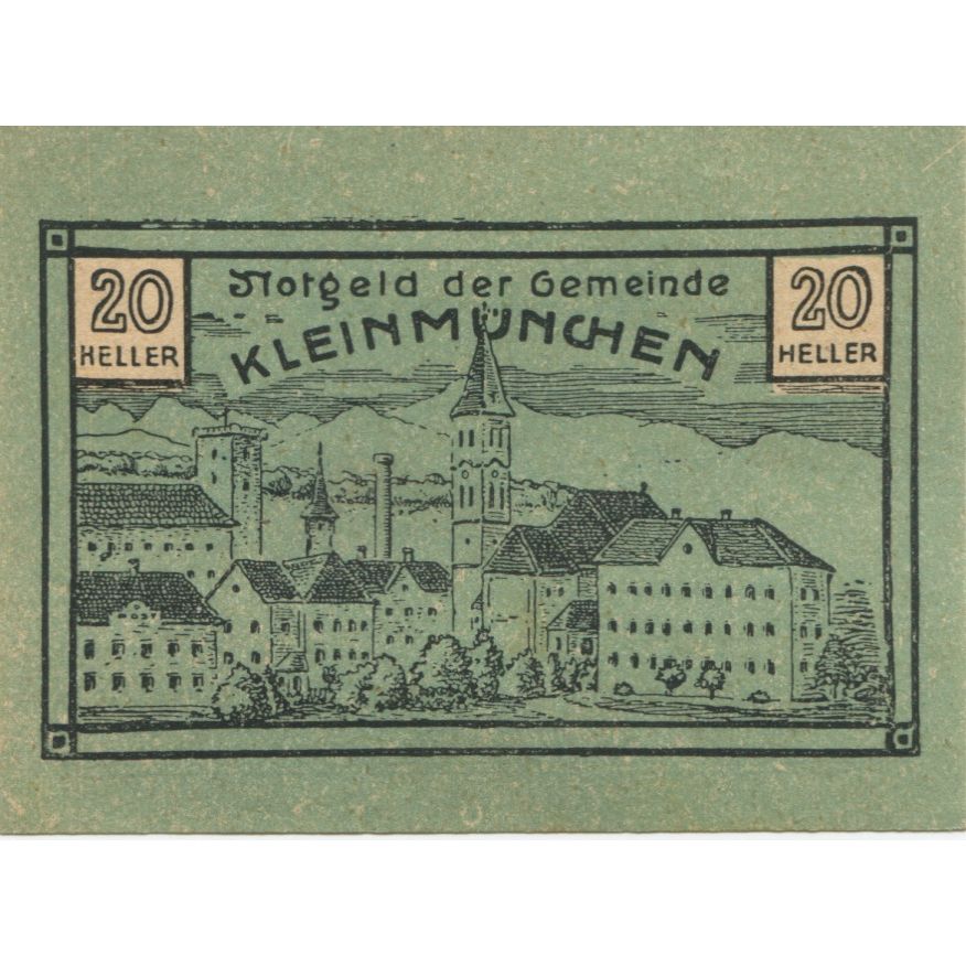 Banknote, Austria, Kleinmünchen, 20 Heller, village, 1920 UNC(63) Mehl:FS 456a