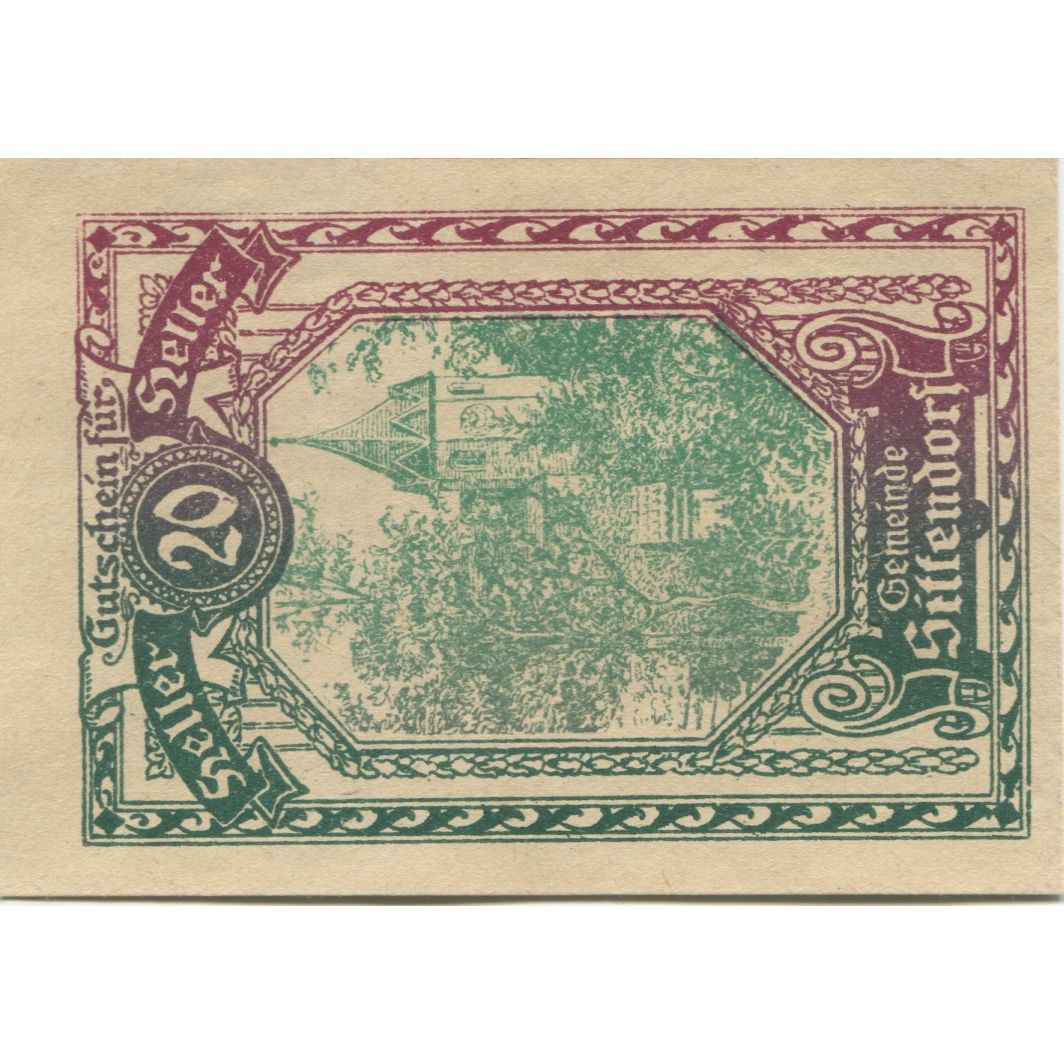 Billet, Autriche, Sittendorf, 20 Heller, Eglise, 1920, SPL, Mehl:FS 1001a