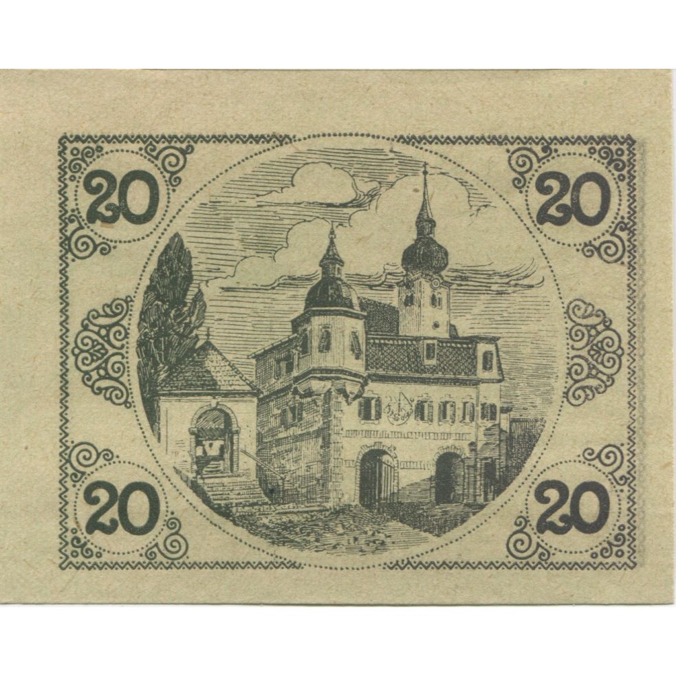 Banconote, Austria, Schörfling, 20 Heller, château, 1920 SPL Mehl:FS 971a