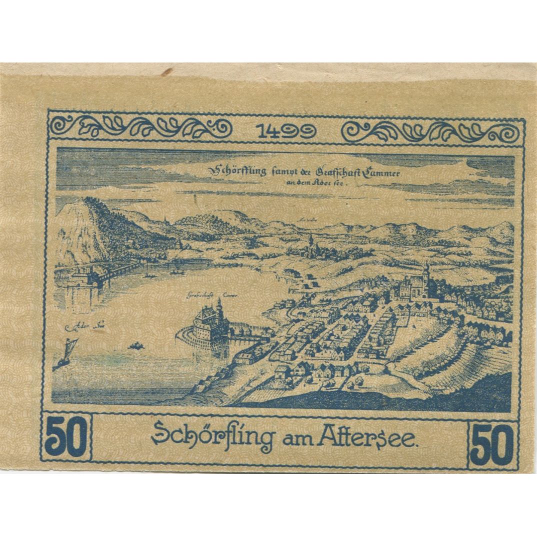 Banconote, Austria, Schörfling, 50 Heller, Blason, 1920 SPL Mehl:FS 971a