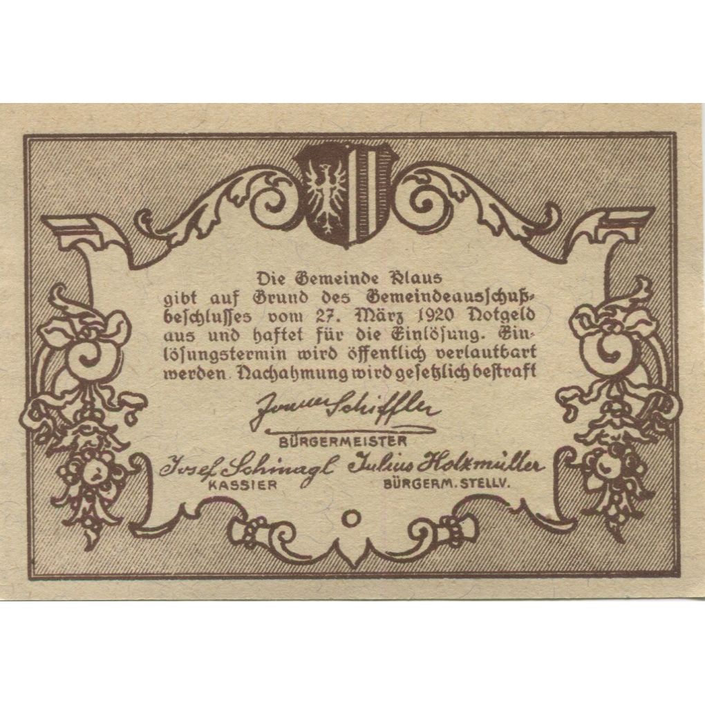 Banknote, Austria, Klaus, 10 Heller, lac 1920-03-27, UNC(63), Mehl:FS 454Ia