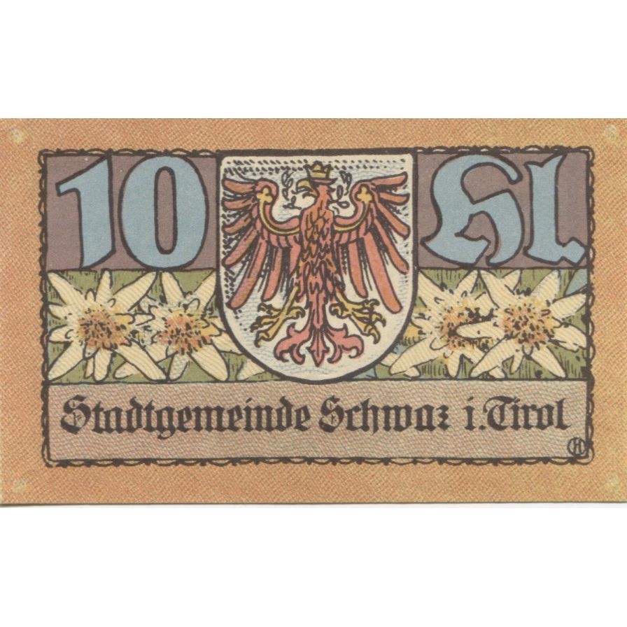 Billete, Austria, Schwaz, 10 Heller, Blason, 1920, 1920-12-31, SC, Mehl:FS 983c