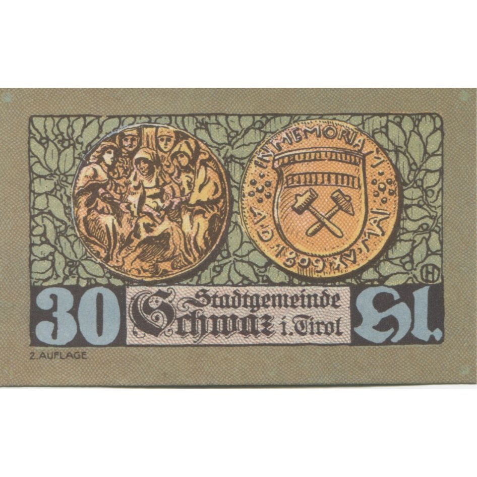 Banknote, Austria, Schwaz, 30 Heller, Blason 1920-12-31, UNC(63), Mehl:FS 983c