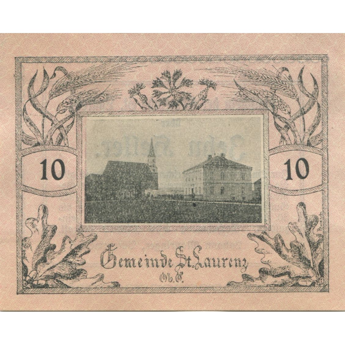 Banknote, Austria, St Laurenz, 10 Heller, Eglise, 1920 UNC(63) Mehl:FS 900b1