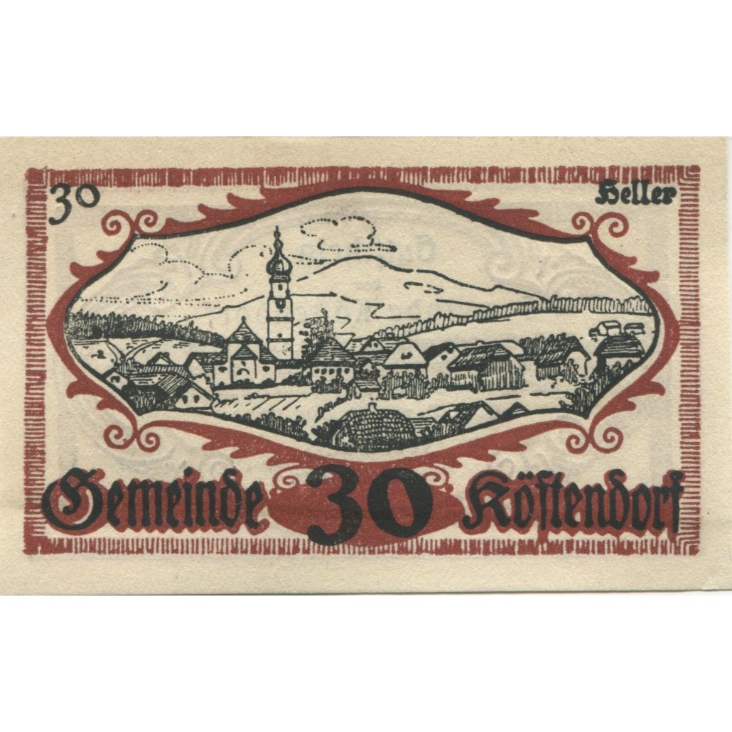 Banknote, Austria, Köstendorf, 30 Heller, village, 1920, 1920-10-01, KM:469a