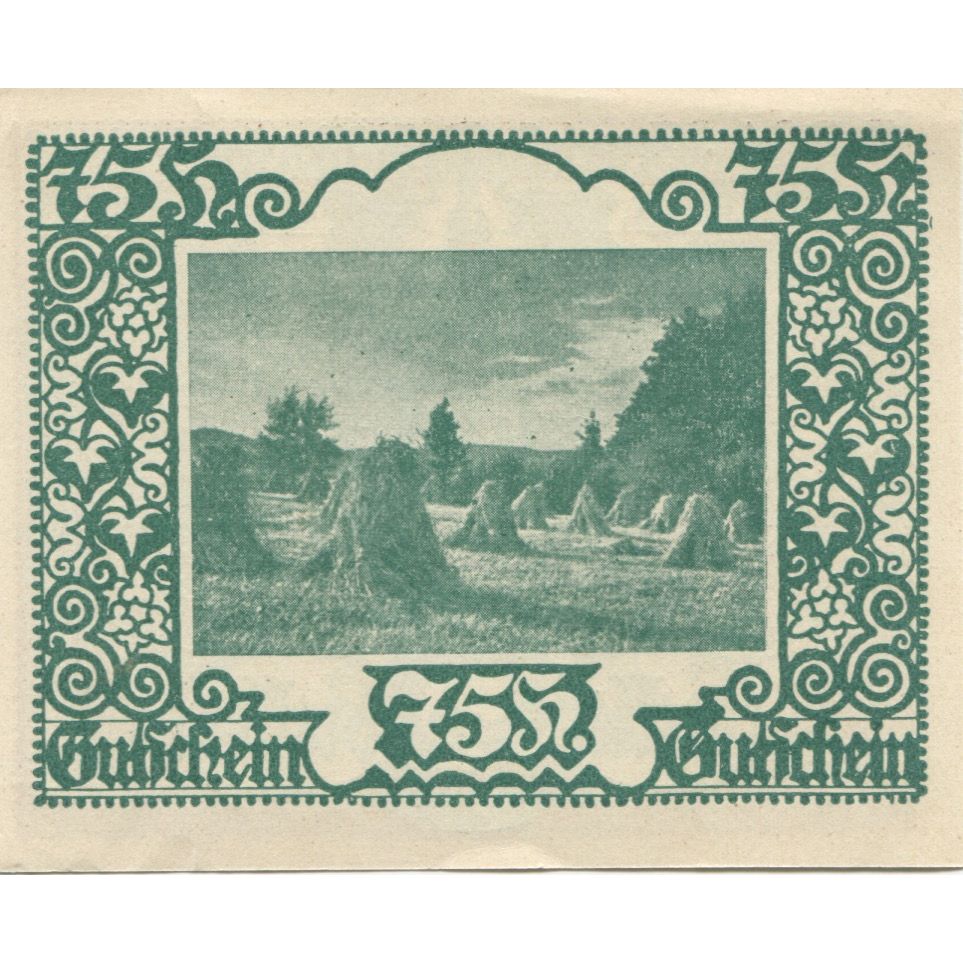 Billet, Autriche, Schärding, 75 Heller, Blason 1, 1920, SPL, Mehl:FS 910