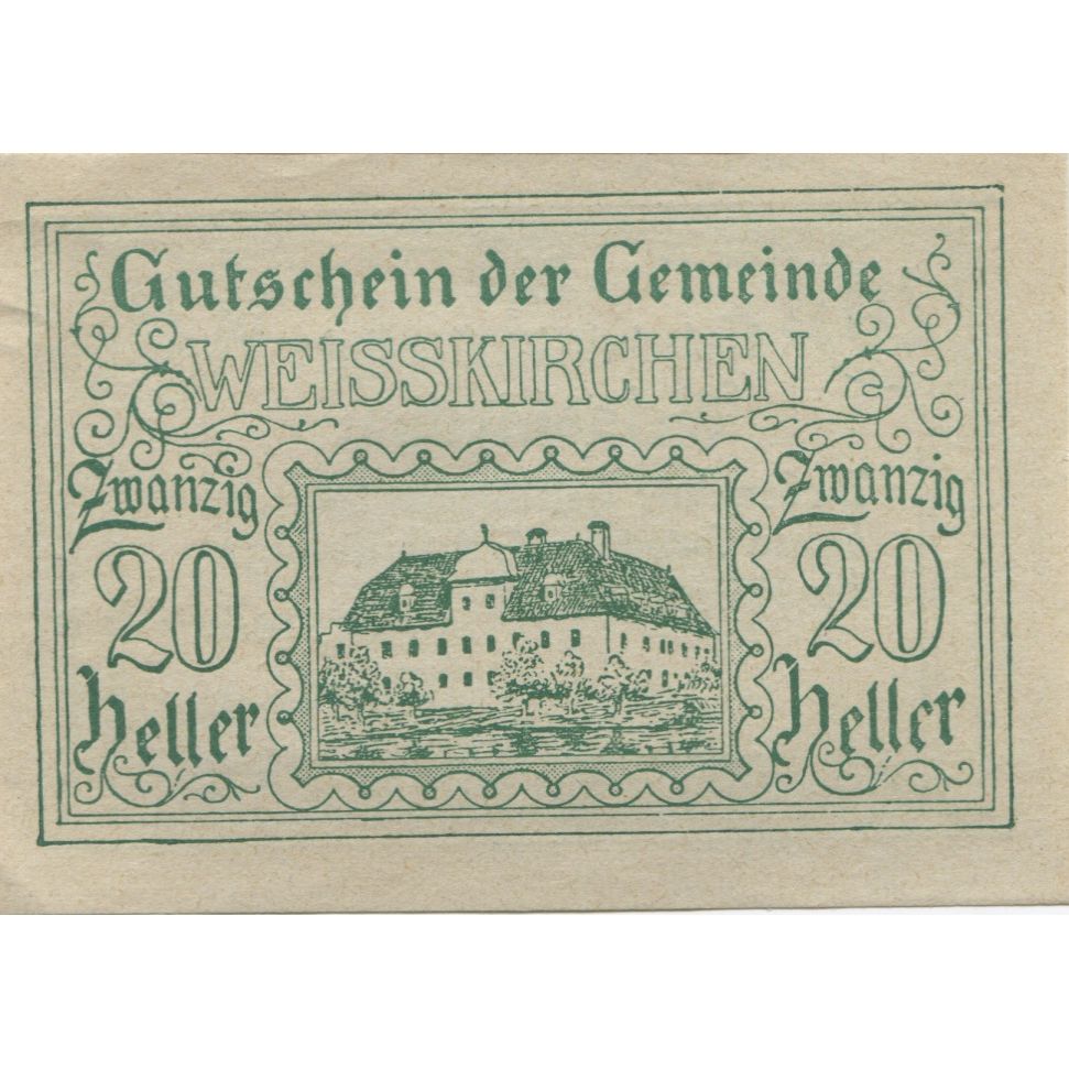 Billet Autriche, Weissenkirchen, 20 Heller, château 1920-12-31, SPL Mehl:FS 1160