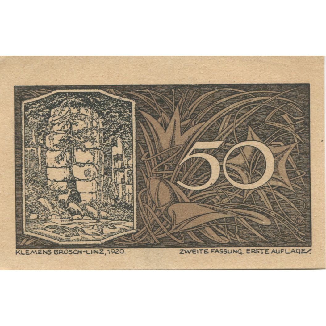 Biljet, Oostenrijk, St Georgen, 50 Heller, Fleur, 1920, SPL, Mehl:FS 886IIb