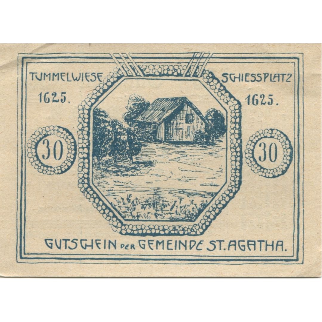 Biljet, Oostenrijk, St Agatha, 30 Heller, ferme 1920-12-31, SPL Mehl:FS 877II