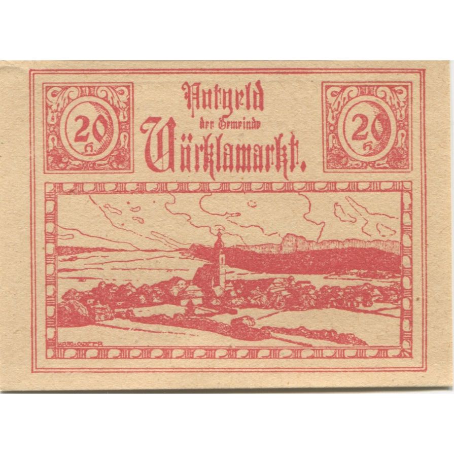 Billete, Austria, Vöcklamarkt, 20 Heller, village, 1920, SC Mehl:FS 1117IIc