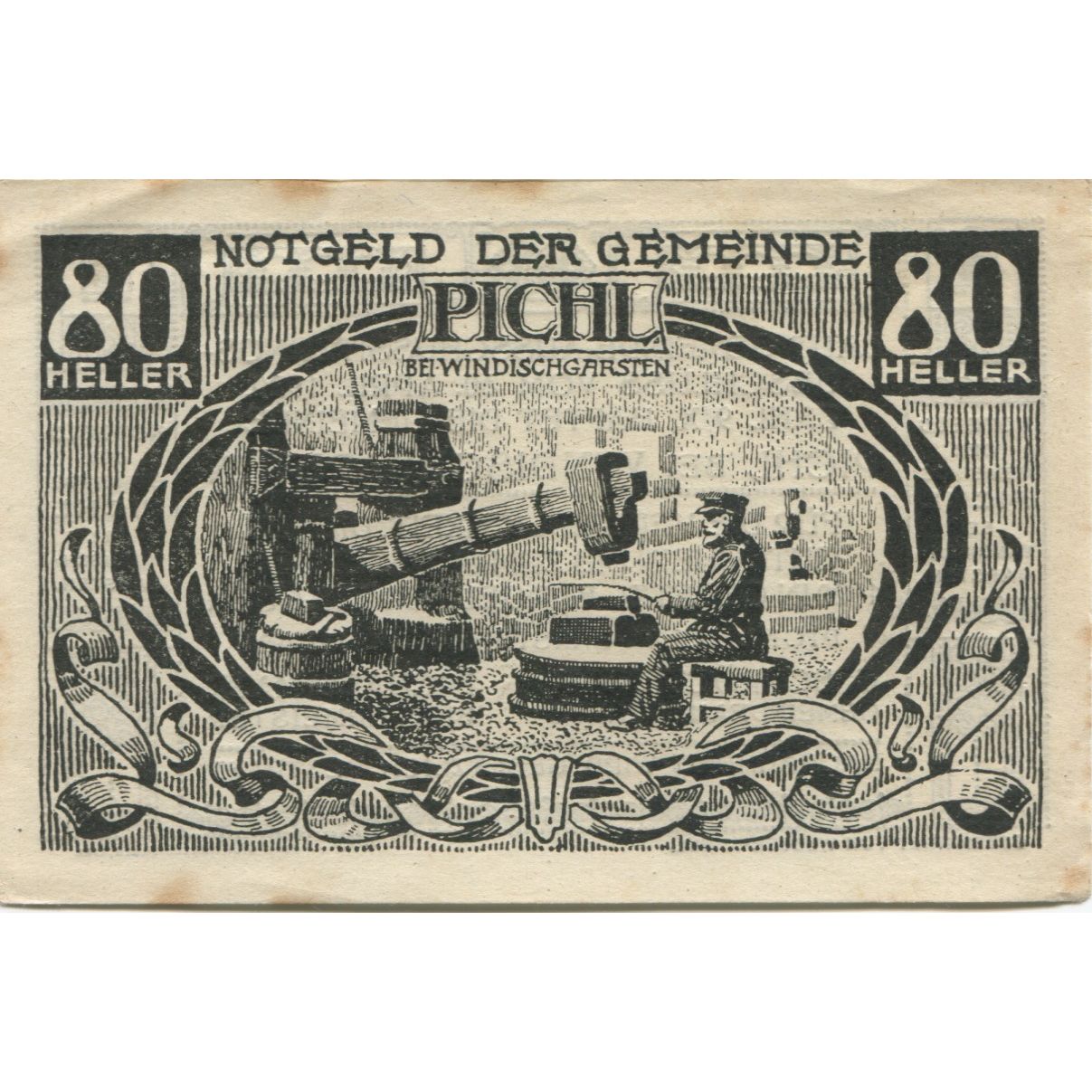 Billete, Austria, Pichl, 80 Heller, Usine, 1920, 1920-12-31, SC, Mehl:FS 748Ig