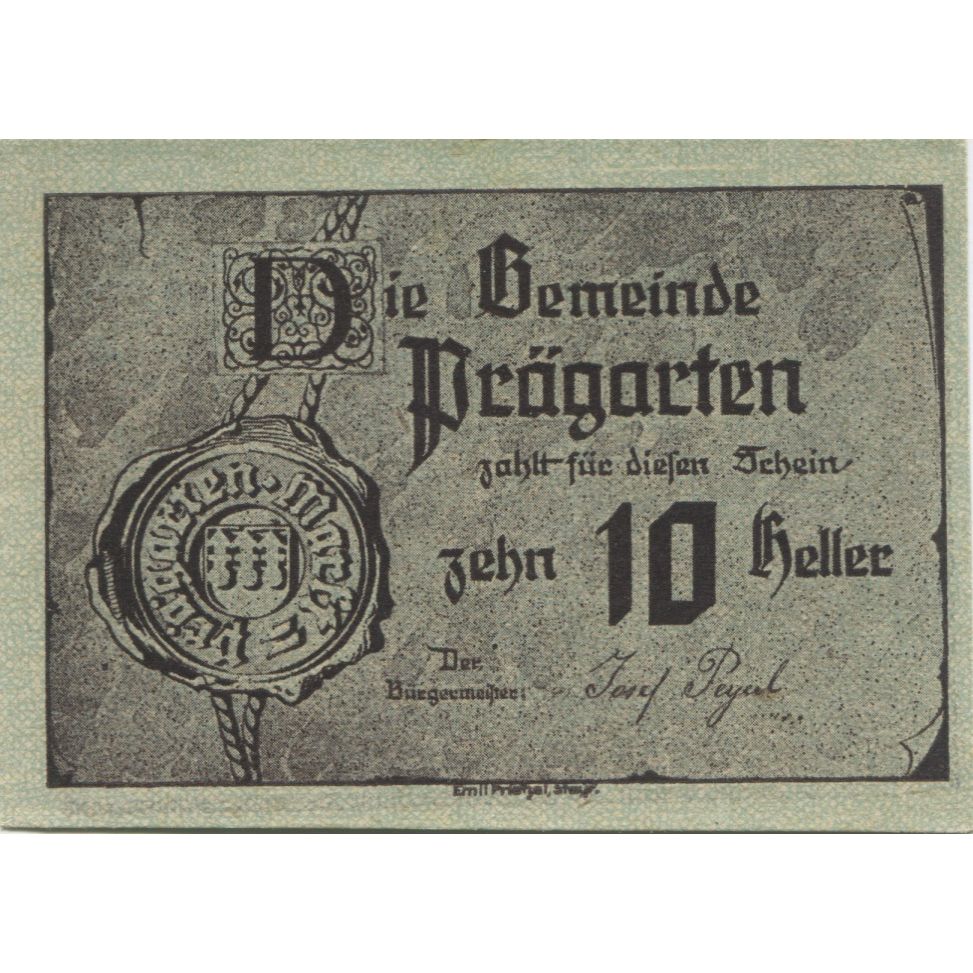 Billete, Austria, Prägarten, 10 Heller, filature 1920-12-31, SC, Mehl:FS 777a