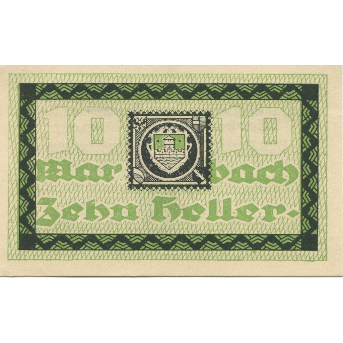 Billete, Austria, Marbach a/d Donau, 10 Heller, Eglise, 1920, SC Mehl:FS 579II