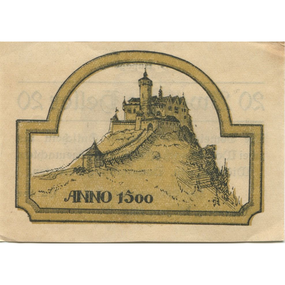 Banknot, Austria, Waxenberg, 20 Heller, château, 1920, UNC(60-62) Mehl:FS 1144I