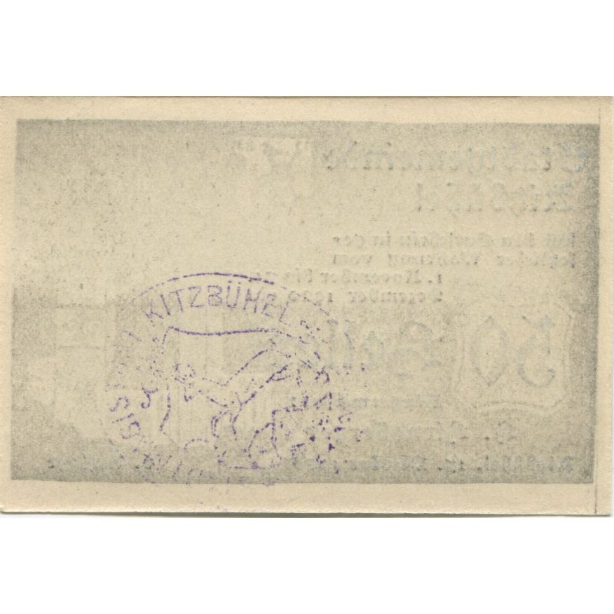 Billete, Austria, Kitzbühel, 50 Heller, château 1920-01-15, SC, Mehl:FS 449I