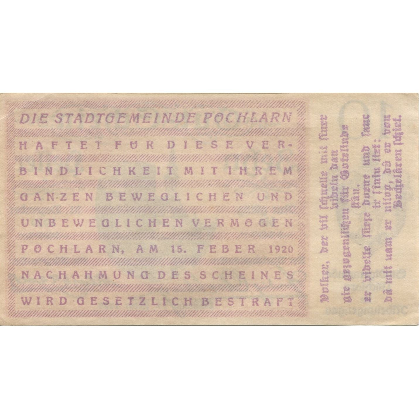 Nota, Áustria, Pochlarn, 10 Heller, château 1920-12-31, UNC(63) Mehl:FS 755II