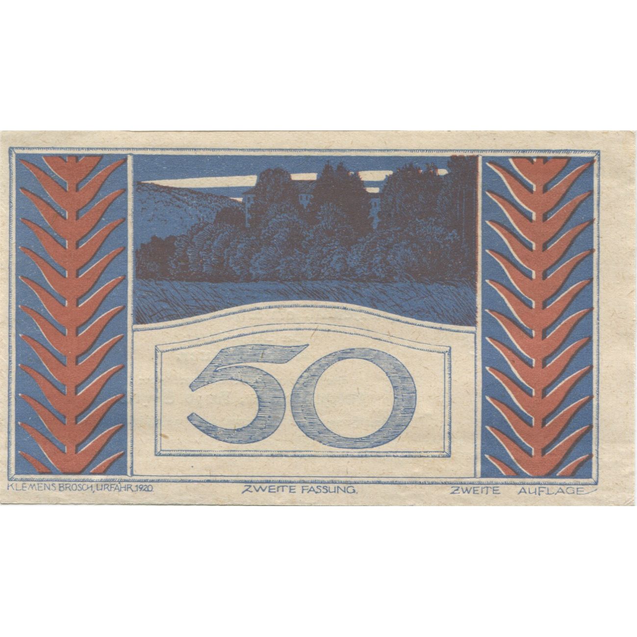 Banconote, Austria, Puchenau, 50 Heller, Forêt 1920-12-31, SPL Mehl:FS 788IIb