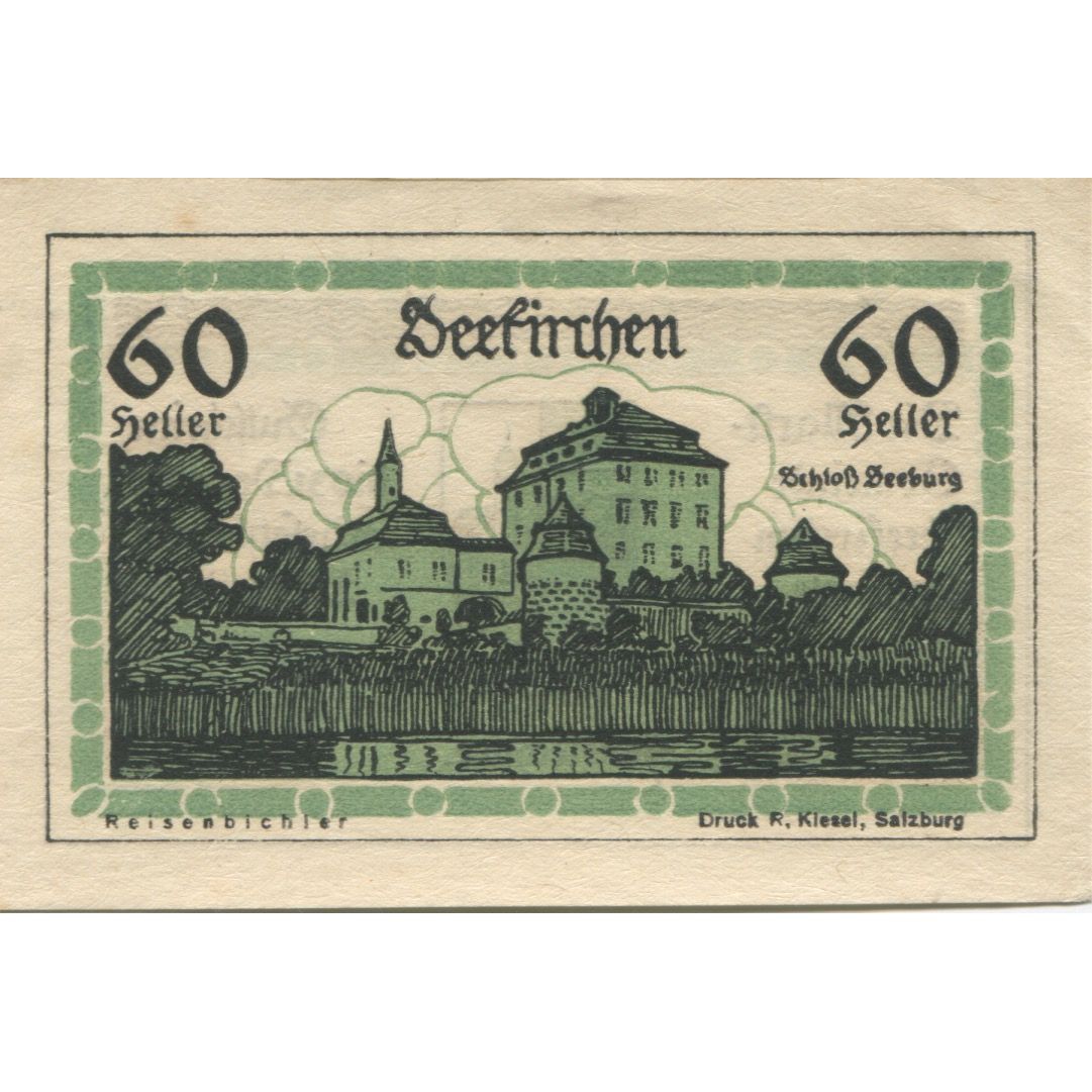 Banknot, Austria, Seekirchen, 60 Heller, Blason 1920-12-31, UNC(63) Mehl:FS 987a