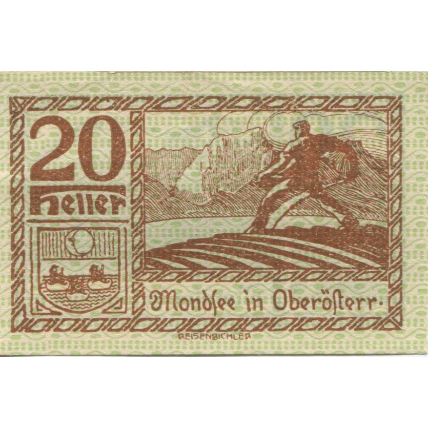 Banconote, Austria, Mondsee, 20 Heller, montagne 1920-12-31, SPL Mehl:FS 626a1