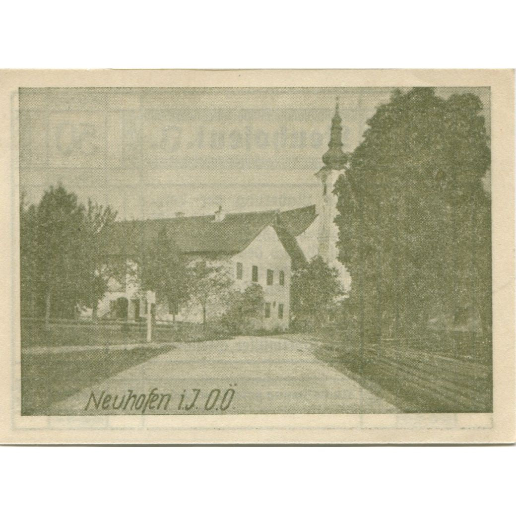 Banconote, Austria, Neuhofen, 50 Heller, Eglise, 1920 SPL, Mehl:FS 652IIa
