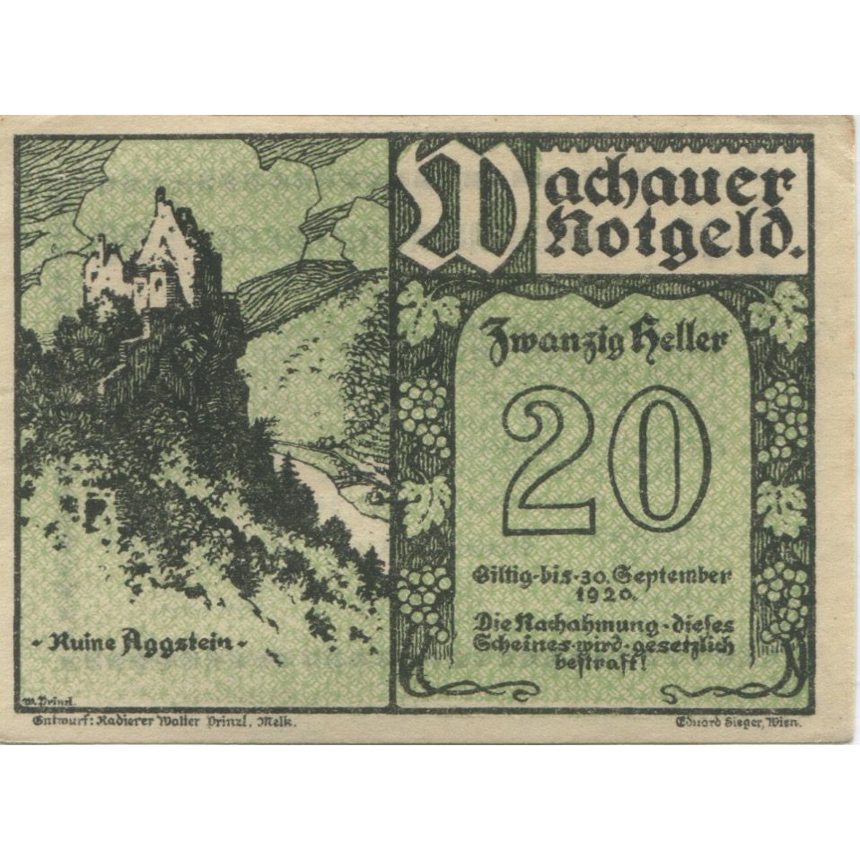 Banconote, Austria, Spitz, 20 Heller, montagne, 1920-09-30, SPL, Mehl:FS 1122