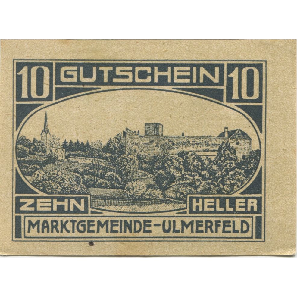 Banknot, Austria, Ulmerfeld, 10 Heller Blason 1920-09-30, UNC(63) Mehl:FS 1089Ia