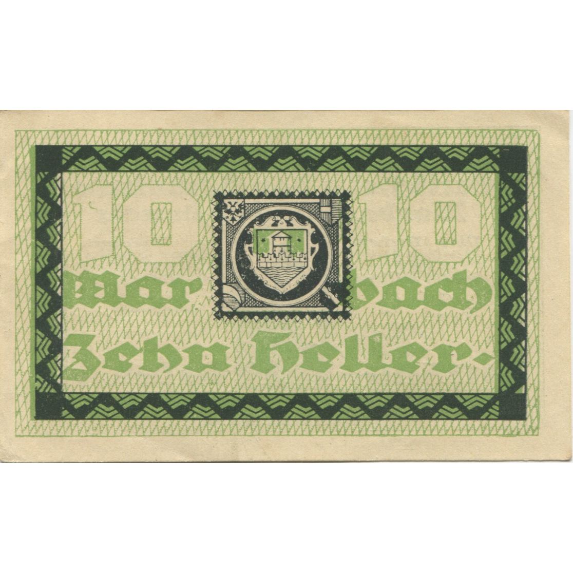 Banknot, Austria, Marbach, 10 Heller, Blason, 1920, UNC(63), Mehl:FS 579II