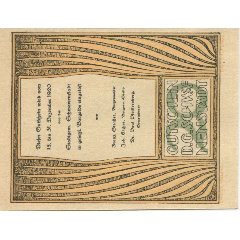 Nota, Áustria, Nenstadt, 20 Heller, château 1920-12-31, UNC(63) Mehl:FS 977IIa