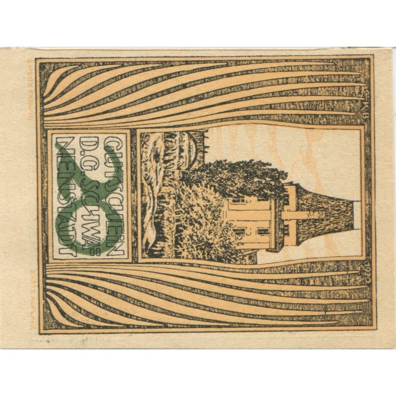 Nota, Áustria, Nenstadt, 20 Heller, château 1920-12-31, UNC(63) Mehl:FS 977IIa