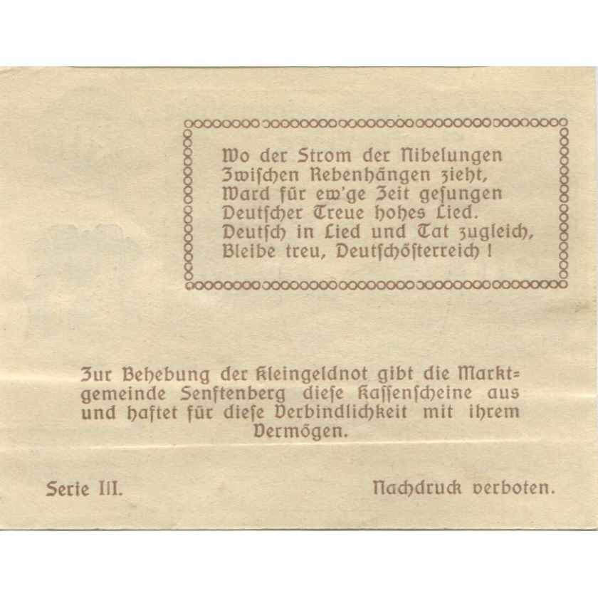 Banknot, Austria, Senftenberg, 20 Heller, ruine 1920 AU(55-58) Mehl:FS 993d