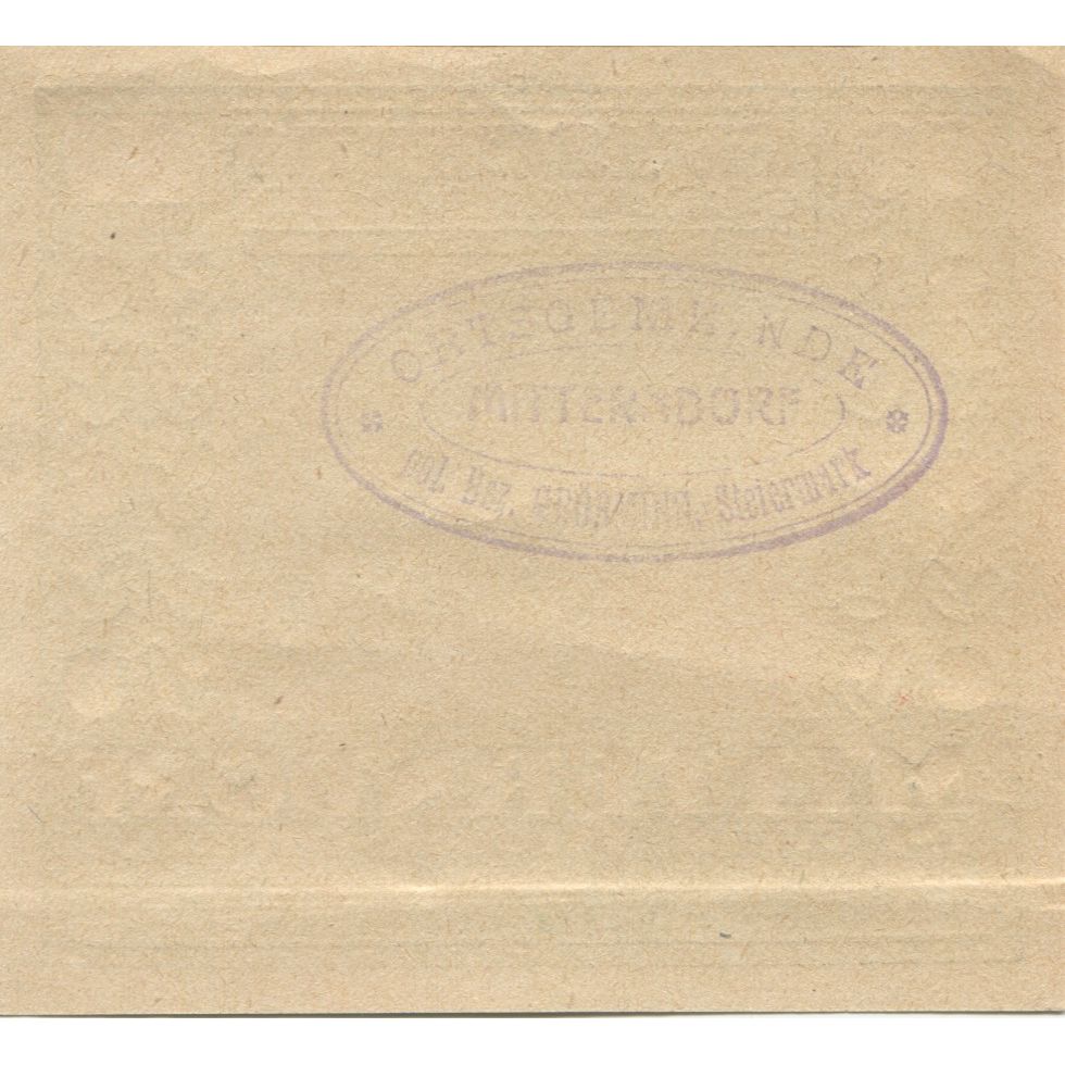 Banknot, Austria, Mitterndorf, 60 Heller, montagne, 1920 UNC(63) Mehl:FS 621