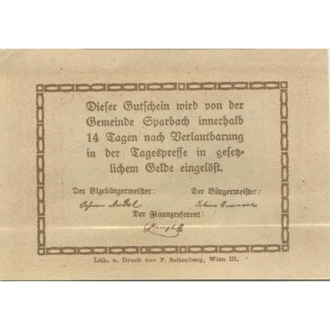 Banknot, Austria, Sparbach, 20 Heller, personnage, 1920, UNC(63), Mehl:FS 1006b