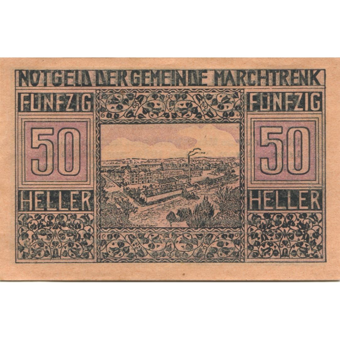 Banknote, Austria, Marchtrenk, 50 Heller, Usine, 1920 UNC(63) Mehl:FS 581c
